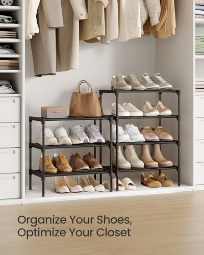 SONGMICS Shoe Rack, 4-Tier Stackable Metal Shoe Organizer, 17.7" Wide - Image 6