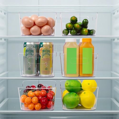 Tiawudi Set of 8 Clear Plastic Storage Bins, 2 Extra Large and 6 Small Storage Containers for Pantry Organization, Multi-Use Organizer Bins for Home, Kitchen, Cabinet, Bathroom, Fridge & Freezer - Image 5
