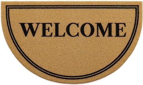 OLANLY Half Circle Door Mat 30x17, Low Profile Doormat (Welcome) by OLANLY