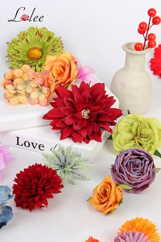 LELEE Artificial Flowers Combo Box Fake Silk Rainbow Colorful Flowers Bulk - Image 6
