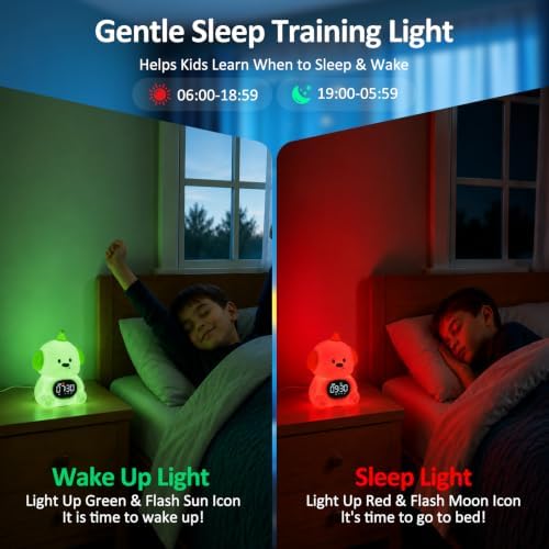 Dog Kids Alarm Clock with Night Light, OK to Wake Clock for Toddler - Image 3
