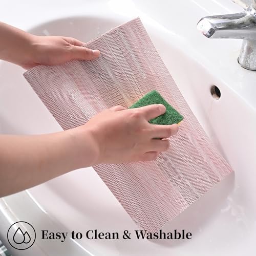 Leetaltree Misty Rose Placemats Set of 6 - Heat Resistant Non-Slip Place mats for Dining Table, Washable Durable PVC Vinyl Woven Table Mats（Misty Rose, 6） - Image 5