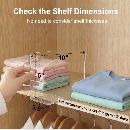 SortNStore Shelf Dividers Closet Organization: 6" Tall x 10" Deep (Small) - Image 2