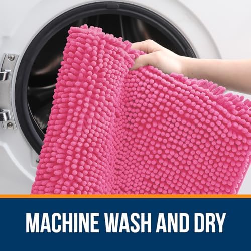 OLANLY Bathroom Rugs 34x21, Extra Soft Absorbent Chenille Bath Rugs - Image 5