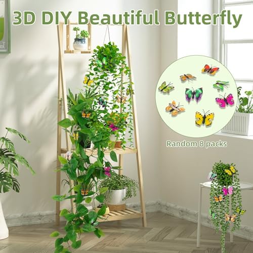 Fake Plants 4 Pack Artificial Hanging Plants Fake Potted Greenery - Image 3