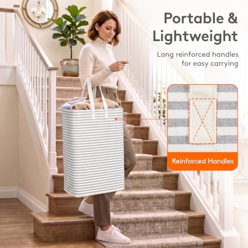 Lifewit 65L Large Laundry Baskets, Laundry Hampers Bags, 1 Pack, Grey - Image 4