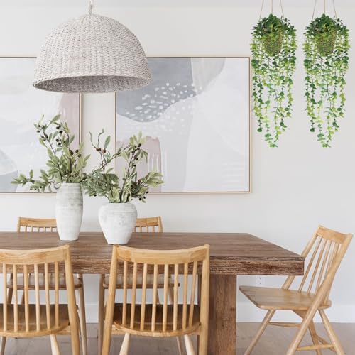 Nisoger Artificial Hanging Plants with Basket for Indoor Outdoor Decor - Image 6