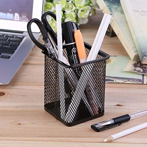 EORTA 3 Pack Square Pen Holders Pencil Holders Black Metal Mesh Pen Pencil Cups Stationery Organizer for Desk - Image 5