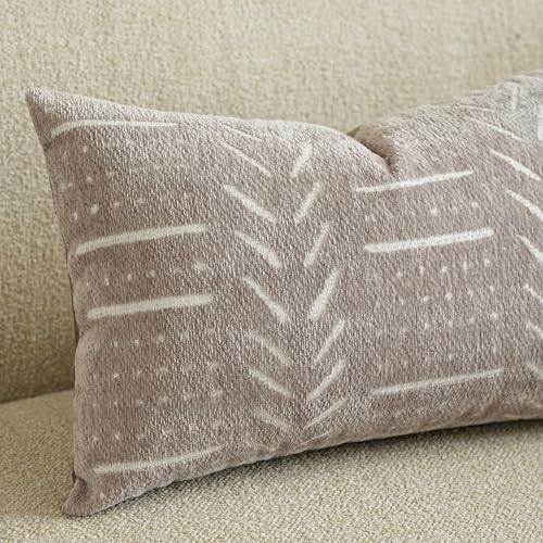 BlissBlush Decorative Lumbar Pillow Covers 12x20 Set of 2, Taupe Soft Woven Chenille Accent Pillow Covers for Couch Sofa Bed, Textured Farmhouse Cushion Covers - Image 4