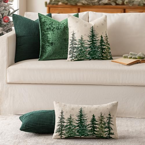 MIULEE Army Green Decorative Throw Pillow Covers for Couch 18x18 Inch - Image 5