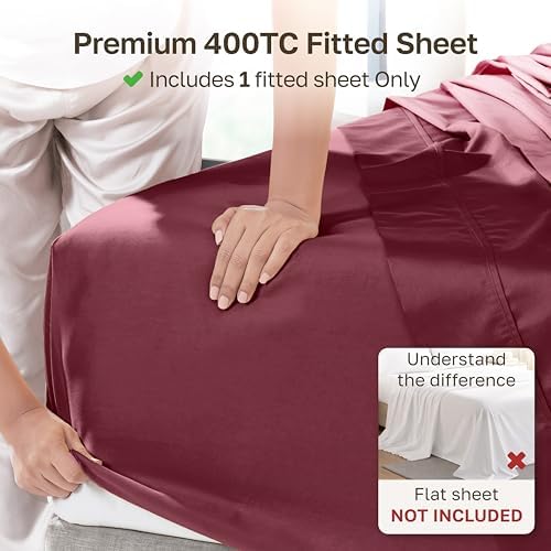 California Design Den Soft 100% Cotton Sateen Queen Size Fitted Sheet - Image 2