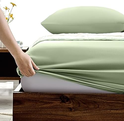 FreshCulture Twin Fitted Sheets, Bulk Pack of 6, Deep Pocket, Soft Microfiber Bottom Sheets for Home, Salons, Hotels, Twin Size Fitted Sheets Only (Sage Green) - Image 3