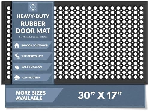 Barnyard Designs Heavy Duty Rubber Drainage Door Mat (17" x 30", 1-Pack) by BarnyardDesigns
