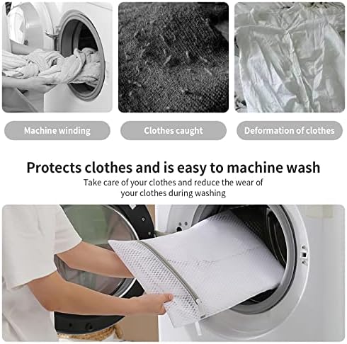 Small Honeycomb Lingerie Bags with Hanging Loop- MDSXO 3 Pack Mesh Laundry Bags for Washing Delicates, White Wash Bags for Socks, Bra, Mask, Baby Clothes 10 * 12 inch [3 Pack] - Image 5