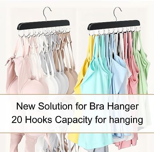Tank Top Hanger with 40 Hooks for Closet Organizer, Premium Wood Bra Hanger - Image 2