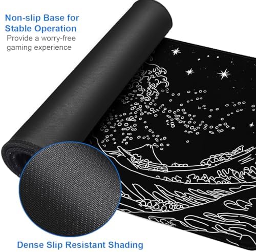 Large Mouse Pad, 31.5x15.7 inch Large Extended Gaming Computer Keyboard Mouse Mat, Water Resist Non-Slip Mousepad Rubber Base Long XXL Mouse Pad for Work & Gaming, Office & Home - Image 4