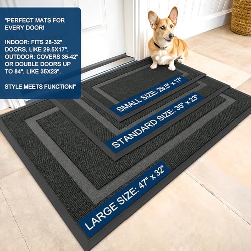 OLANLY Front Door Mat Outside 29.5x17, All-Season Heavy-Duty Rubber Doormat - Image 3