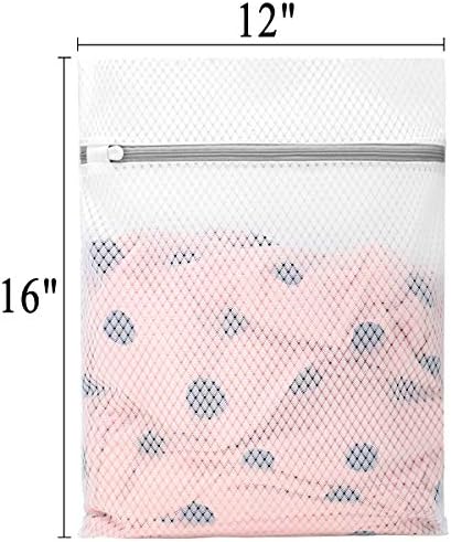 Muchfun 3Pcs Durable Diamond Mesh Laundry Bags for Delicates 12 x 16 Inches - Image 5