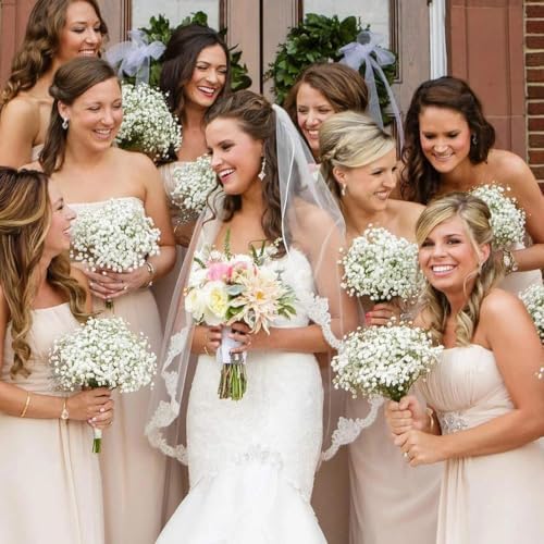 N&T NIETING 24Pcs Babys Breath Artificial Flowers Bulk Faux Flowers, White - Image 3