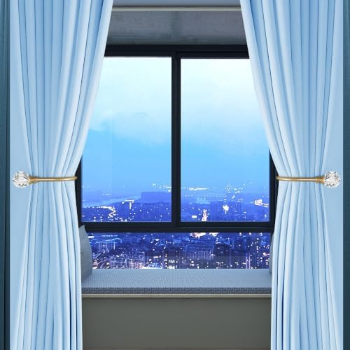 Groleca 2 x Heavy Duty U Shaped Metal Curtain Holdbacks Curtain Tiebacks with Clear Crystal Ball Pull Backs Curtain Holders for Drapes (Champagne Gold) - Image 6