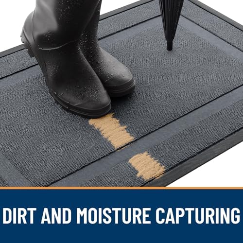 OLANLY Front Door Mat Outside 35x23, All-Season Heavy-Duty Rubber Doormat - Image 4
