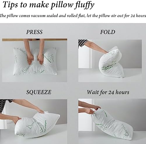 HOXXME King Size Memory Foam Pillows Set of 2, Bed Pillow for Sleeping, Firm Pillow Gel for Neck Support, Hotel Quality Bed Rest Pillow with Cooling Zippered Breathable Cover King 2 Pack - Image 5