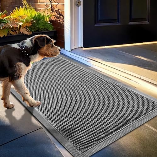 Muddy Mat® Meshy Mat™ Door Mat Heavy-Duty Quick-Dry Floor Mat, Sand & Dirt Trapper for Indoor & Outdoor, Ideal for Entrance, Mudrooms,Patios & Garages,Low-Profile,Non-Slip,Washable– Grey 23"x35"x0.4" by MuddyMat%C2%AE