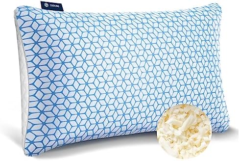 Love Attitude Bed Pillow Queen Size 1 Pack, Shredded Memory Foam Pillow Adjustable，Cooling Pillow Soft and Supportive for Side Back Stomach Sleepers by LoveAttitude