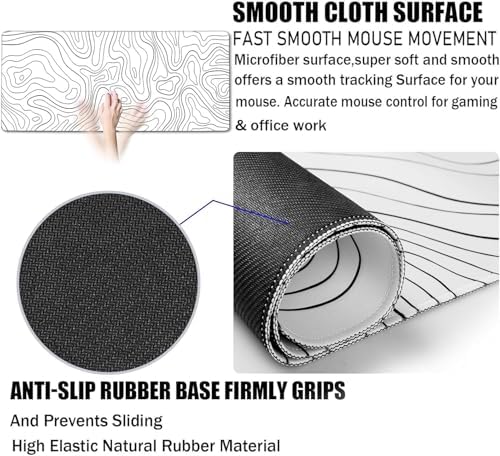Large Mouse Pad Big Desk Mat Large Office Desk Pad, Black Line - Image 4