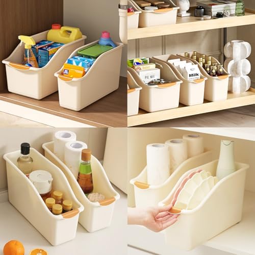 2 Pack Roll Out Plastic Organizer Bins, Tall Under Sink Organizer - Image 5