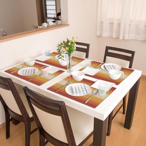 Emvency Farmhouse Placemats Set of 4, 12x18 Inch, Geometric Striped - Image 6