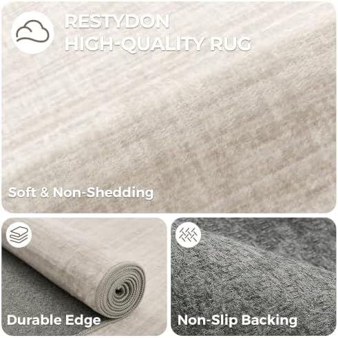 2x6 Runner Rug Non Slip,Washable Hallway Runner Rug,Beige - Image 7