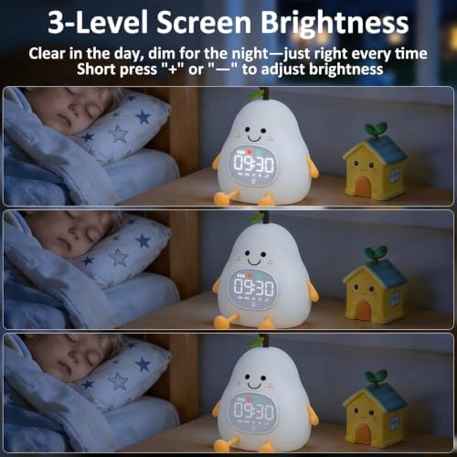 Pear Kids Alarm Clock with Night Light, OK to Wake Clock for Toddler - Image 7