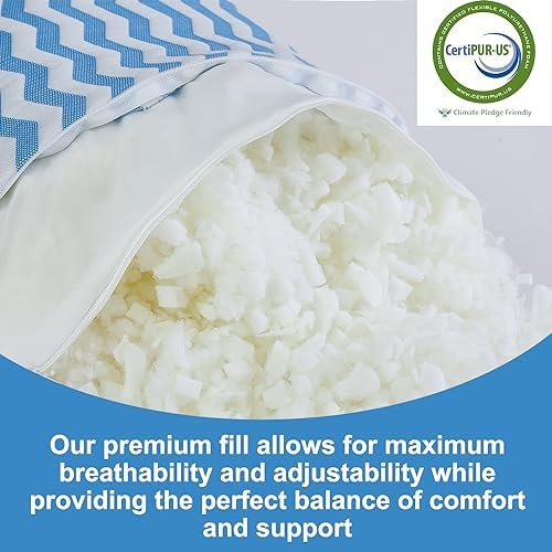 Pillows Queen Size for Bed - Adjustable Firm Pillow for Back Stomach and Side Sleeper - Shredded Memory Foam Cooling Pillow for Neck and Shoulder Pain with Washable Cover - Image 4