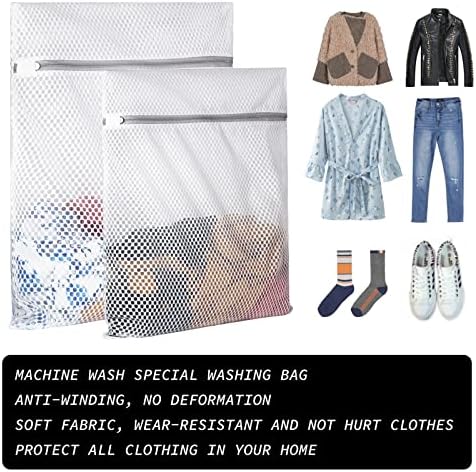 SUERIV Delicates Laundry Bag - 2 Pack Durable Honeycomb Mesh Lingerie Wash Bag - Image 5