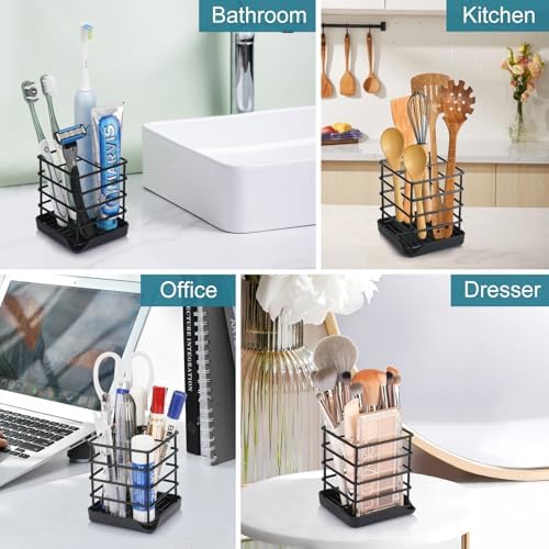 Toothbrush Holders for Bathroom,Black,Stainless Steel,Detachable, 3 Slot - Image 5