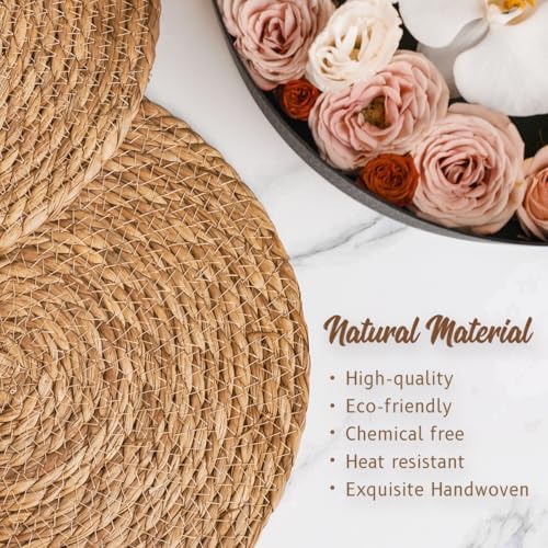 BAVIFY 13" Round Woven Placemats Set of 8, Plate Chargers for Dining Table - Image 4
