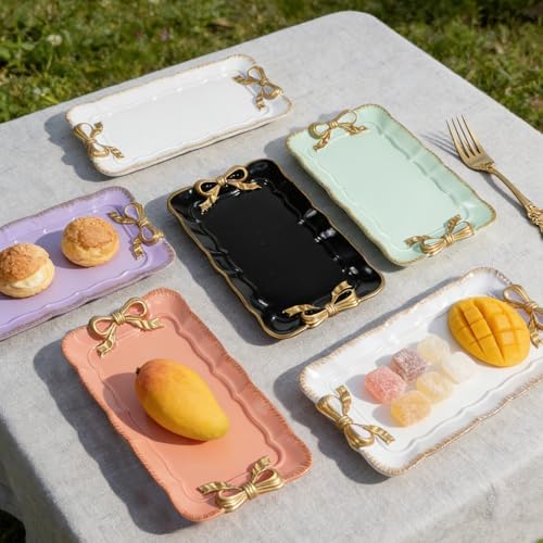 Wowagoga 2 PCS Vintage Decorative Tray Jewelry Tray Storage Tray(White) - Image 5