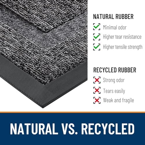 OLANLY Half Circle Front Door Mat Outside 29.5x17 All-Season Rubber Doormat - Image 4