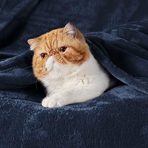 Bedsure Soft Cozy Warm Fleece Large Oversized Bed Blanket Navy 120"x120" - Image 3