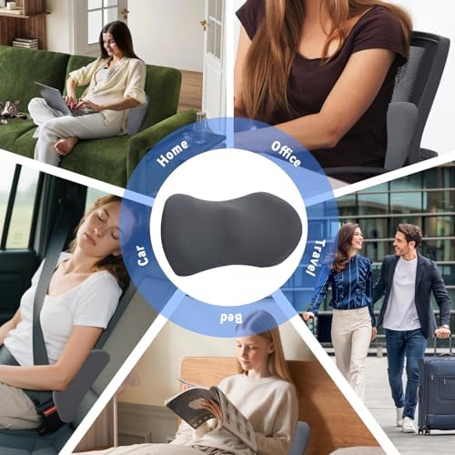 Lumbar Support Pillow for Office Chair and Car Seat, Lumbar Pillow with Adjustable Strap, Memory Foam Back Pillow for Lower Back Pain Relief, Back Support Pillow for Sitting, Driving, Traveling - Image 6