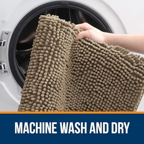 OLANLY Toilet Rugs U-Shaped 20x20, Soft Absorbent Chenille Contour Rugs - Image 5