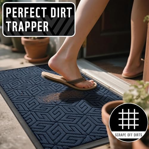 Yimobra Front Door Mat for Outside Entrance, Blue, 29.5x17 - Image 4