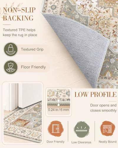 OLANLY 2'6"x12' Washable Runner Rug, Non Slip Carpet for Hallway Kitchen - Image 7