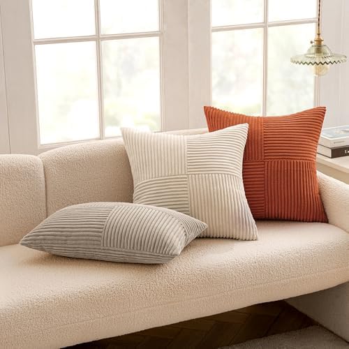 MIULEE Taupe Decorative Throw Pillow Covers for Couch 18x18 Inch - Image 5
