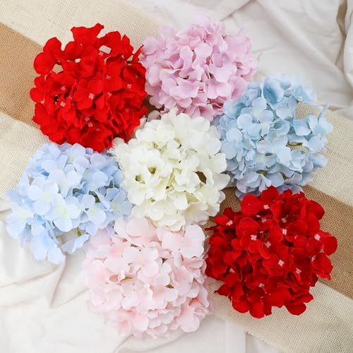 Fake Blue Hydrangea Artificial Flowers - Faux Silk Hydrangeas Flowers Heads with Stems Real Touch for Home Wedding Party Table Decor(Light Blue,Pack of 10) - Image 4