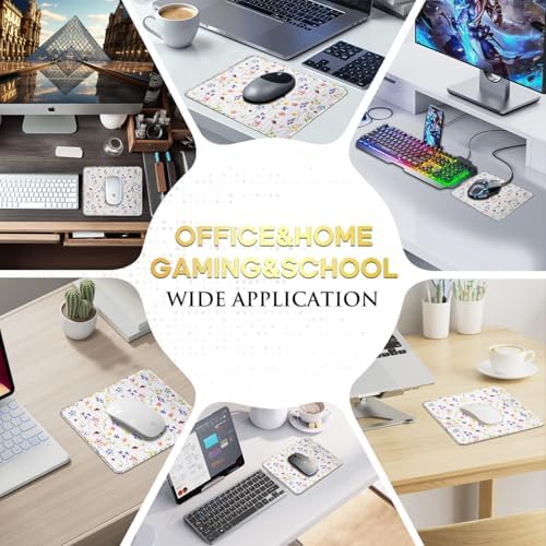 JIKIOU 3 Pack Mouse Pad with Stitched Edge,Portable Size-10.2x8.3in Flowers - Image 5
