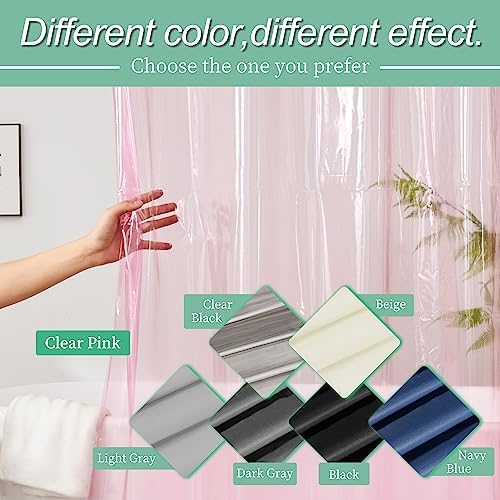 Mrs Awesome Clear Pink Shower Curtain Liner with 3 Magnets, 72x72 - Image 6