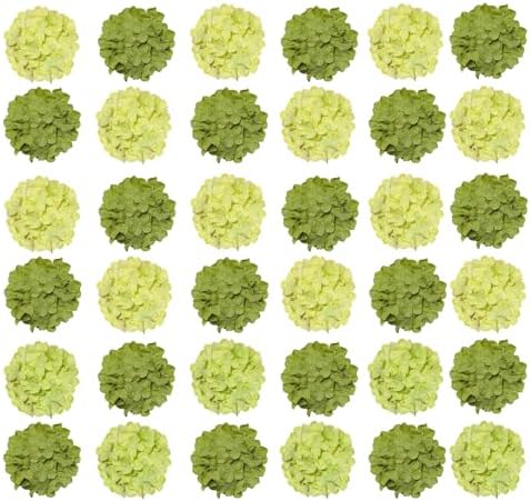 Hydrangea Artificial Flowers, 40 Pcs Green Hydrangea Artificial Flowers Bulk, Faux Hydrangea Flowers for Outdoor, Fake Silk Ivory Hydrangea Flowers with Stems for Wedding Decoration Decor by Cherica