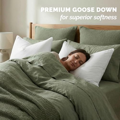Elegant Comfort Luxury Down Feather 100% Cotton Cover Standard/Queen Size Set of 2 Pillows, Soft and Supportive Premium Hotel Quality Sleeping Pillows for Back, Side and Stomach Sleepers - Image 4